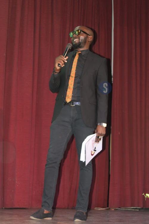 Host Patrick Igunza during the Inaugural Content Creator Awards ceremony at the National Museums, Nairobi on April 4, 2024