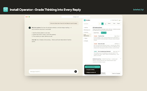 Briefed — AI Context Vault screenshot 2