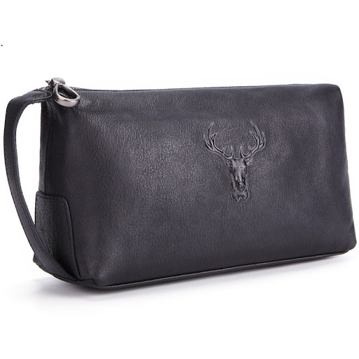 Title 4, Travel Toiletry Bag Deer Head Leather Multifunc...