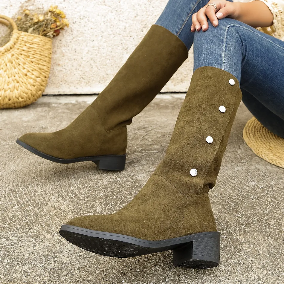 Vielseitige Reitstiefel im europäischen und amerikanischen Trend, einzigartig, mittelhoch, für einen stilvollen und bequemen Auftritt.