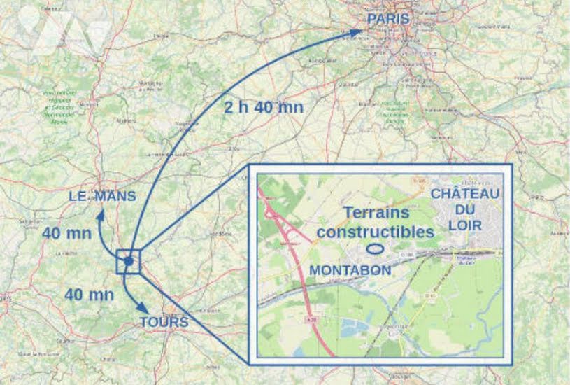  Vente Terrain à bâtir - à Château-du-Loir (72500) 