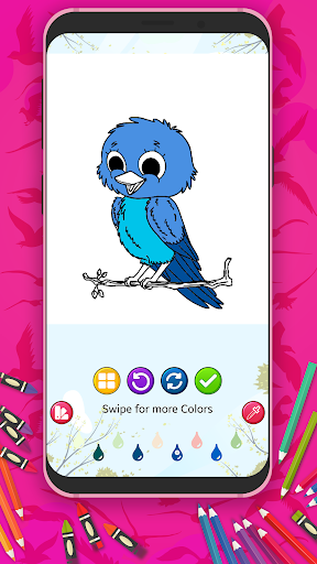 Cute Birds Coloring Book