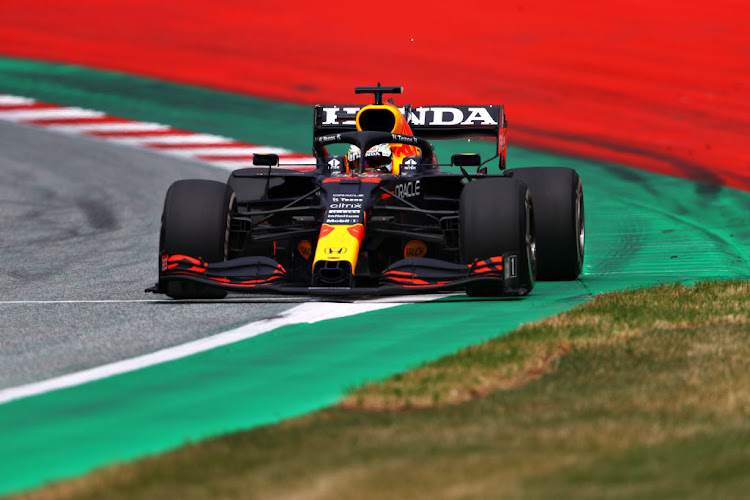 Max Verstappen on track during practice ahead of the F1 Grand Prix of Styria at Red Bull Ring on June 25, 2021 in Spielberg, Austria.