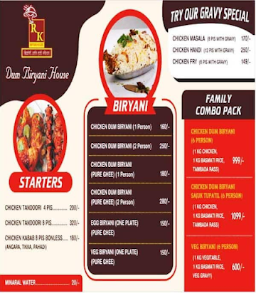 RK Biryani House menu 