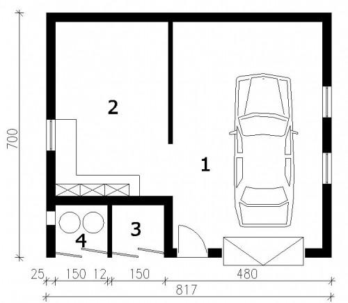 G115 - Rzut garażu