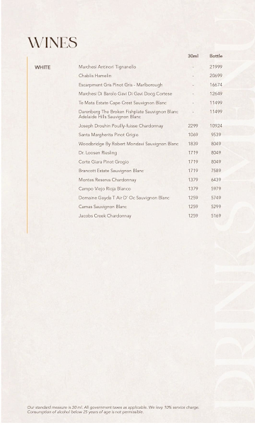 One8 Commune menu 