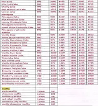 Cake Corner menu 2