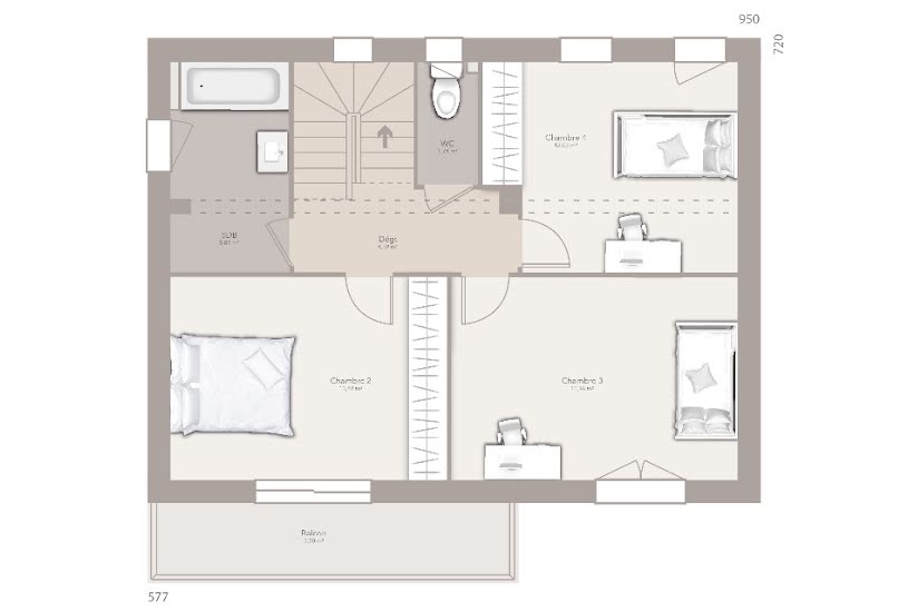  Vente Terrain + Maison - Terrain : 654m² - Maison : 110m² à Chambles (42170) 