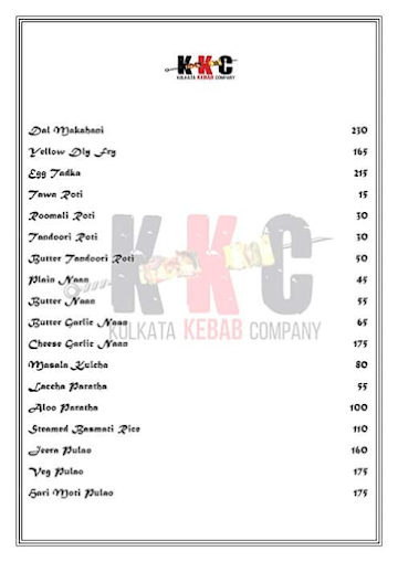 KKC - Kolkata Kebab Company menu 