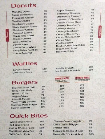 Shaivin's Donut & Cafe menu 