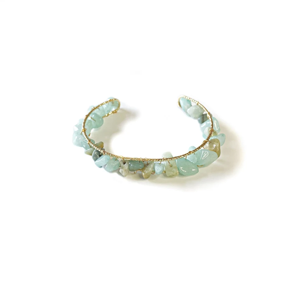 Damen Armband aus Natürlichem Kristall Kies Wicklung Heilende Energie Schmuck Wohlbefinden Geschenk für Frauen Accessoires.