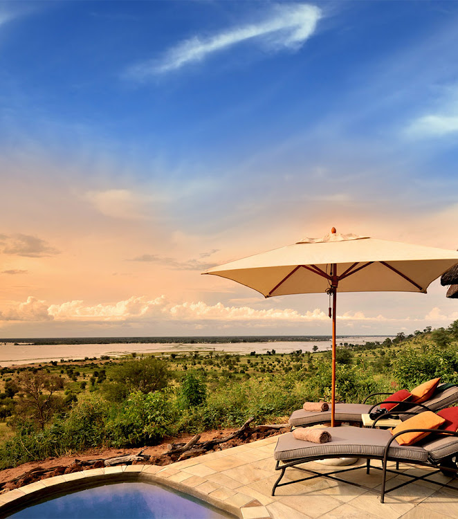 Ngoma Safari Lodge, suite outside area.