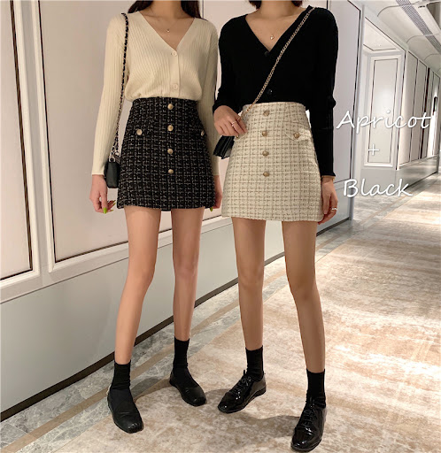 Title 11, Womens Plaid A-Line High Waist Tweed Skirt for...