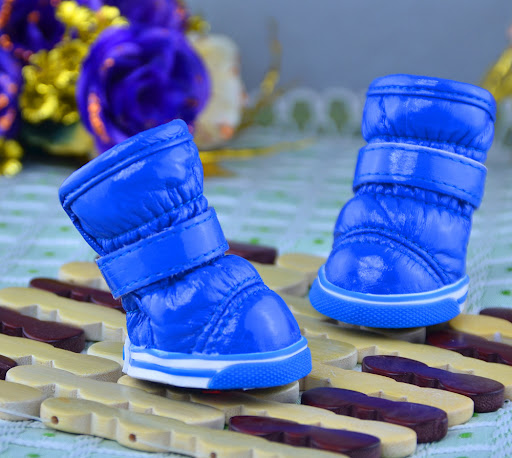 Title 11, PU Mirror Leather Warm Pet Dog Shoes In Winter....