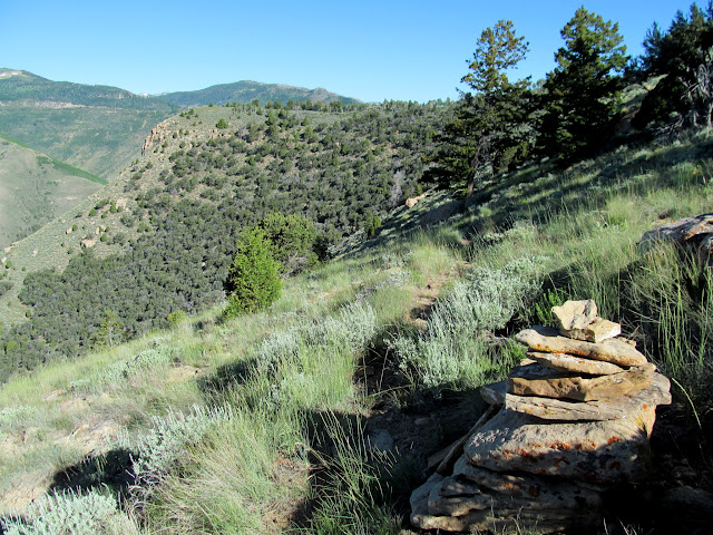 Cairn marking the top of the trail