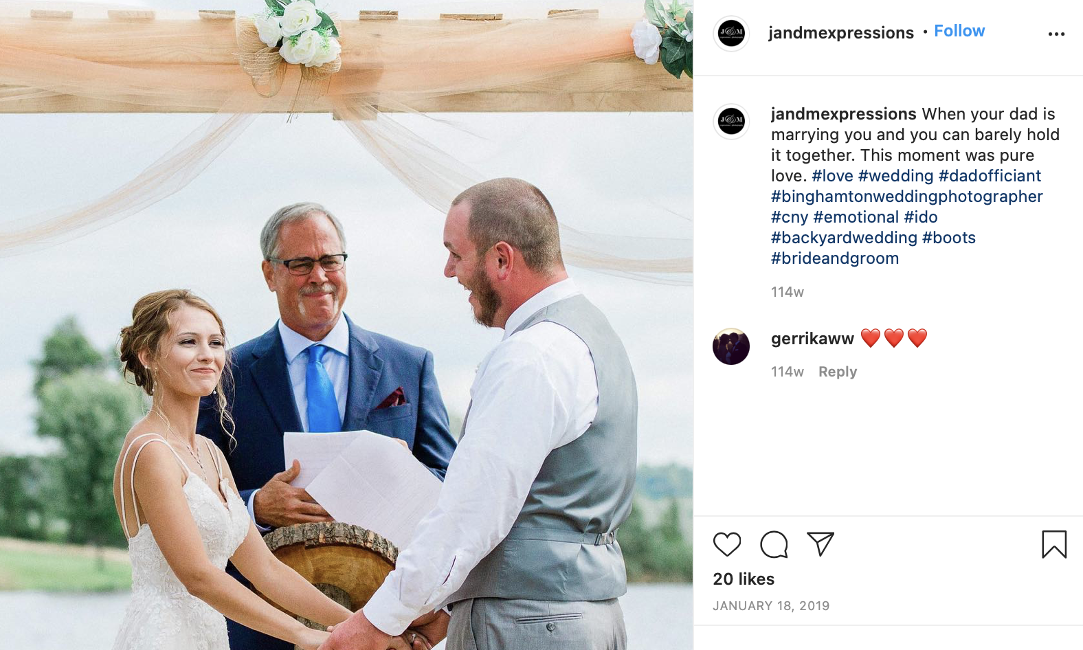 a dad officiating his daughters wedding 