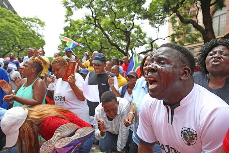 Supporters of Enlightened Christian Gathering Church leader Shepherd Bushiri came out in their numbers to support him.