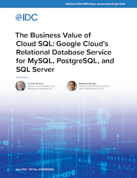 Front cover IDC Business Value of Cloud SQL Report