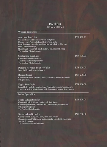 Spisea Multicuisine Restaurant - Le Maritime menu 