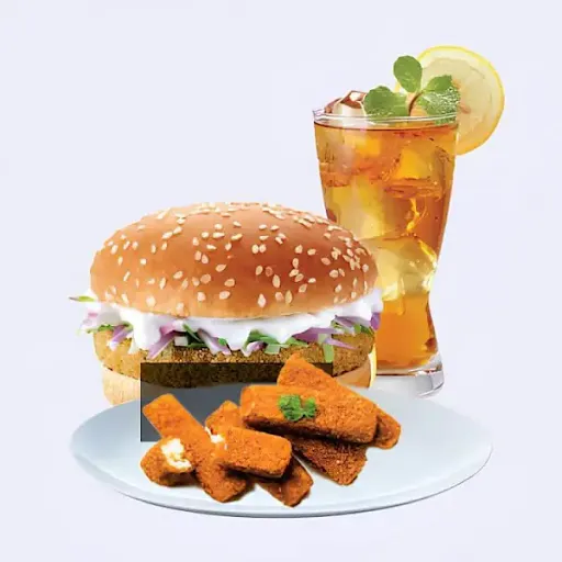 Me 3 ( Corn N' Spinech Burger + Paneer Fries + Drink )