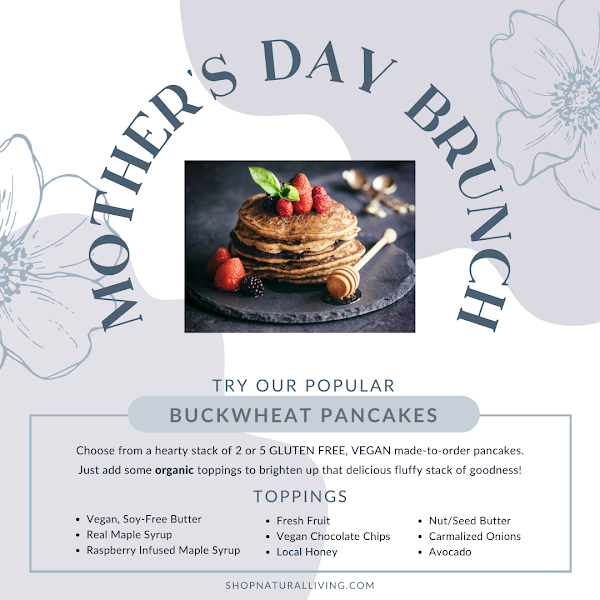 🥞 The most delicious GLUTEN FREE & VEGAN pancakes you will ever try! 🥞
🌱 Be sure to RSVP for you & more mom before Sunday to make sure you can enjoy your very own stack of these delicious hot cakes  🌱