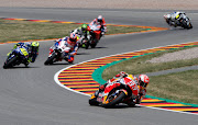 Marc Marquez of Spain and Repsol Honda Team in action during the MotoGP of Germany at Sachsenring Circuit in Hohenstein-Ernstthal, Germany.