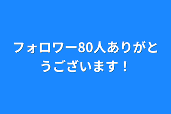 フォロワー80人ありがとうございます！