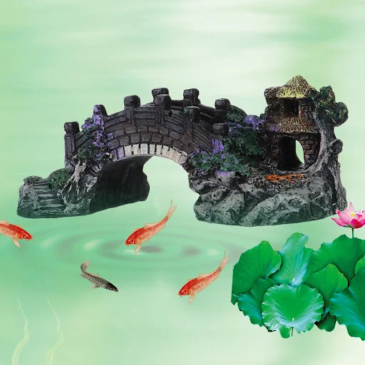 Artificial Bridge Fish Tank Ornament Resin Aquarium Ornaments Artificial Landscaping Rockery Bridge Fish Tank Decor Acce