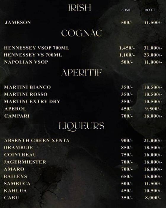 F Superclub menu 