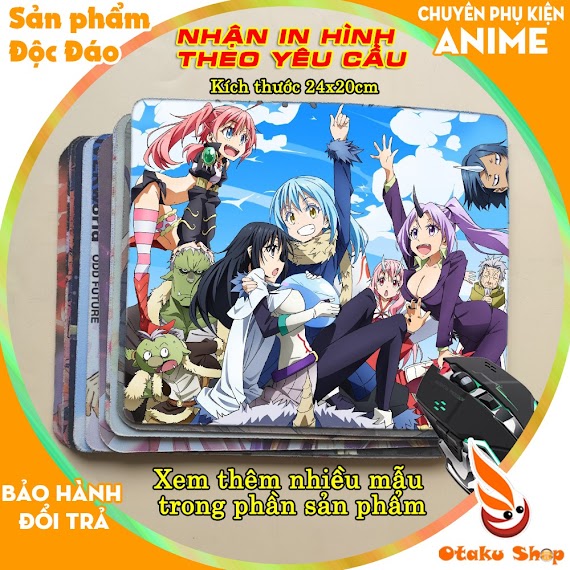 <18 Mẫu>Lót Chuột Máy Tính Anime Chuyển Sinh Slime Rimru Kích Cỡ Bàn Di Chuột Lớn 20X24Cm Chất Liệu Mouse Pad Cao Su