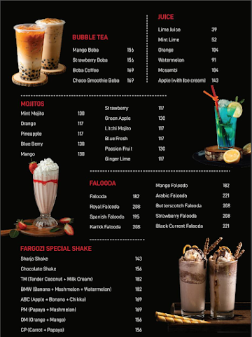 Cafe Fargozi menu 