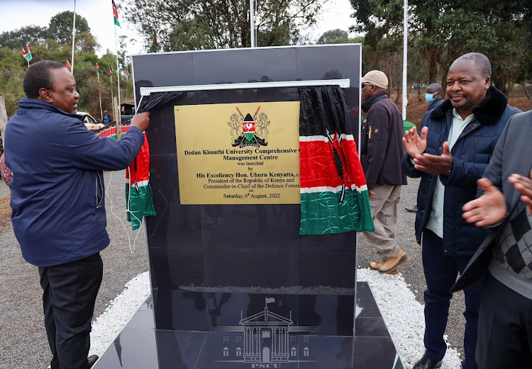 President Uhuru Kenyatta officially opened the Dedan Kimathi University cancer centre on August 7, 2022