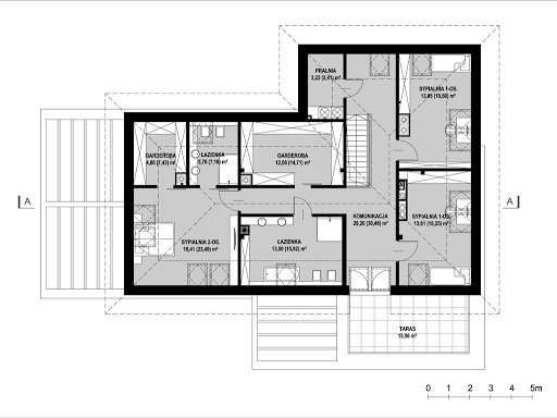 New House 7 - Rzut poddasza - wariant