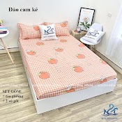 Ga Giường Cotton 3D Và 2 Vỏ Gối M2T Bedding, Drap Bọc Nệm Phong Cách Hàn Quốc Đủ Size M2/M6/M8 Bo Chun