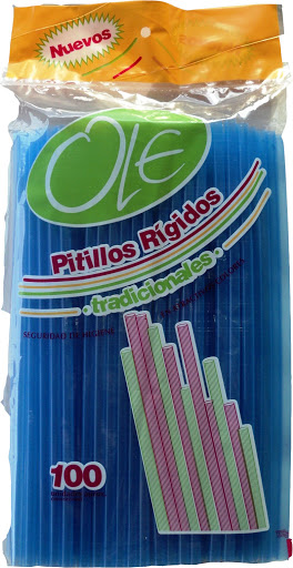 //Pitillo Ole Rigido Azul 100Und  
