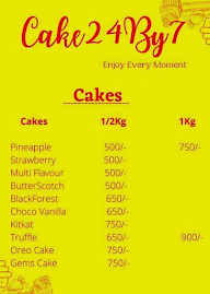 Cake24By7 menu 1