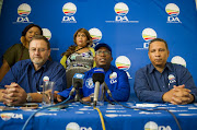 Western Cape local government MEC Anton Bredell, left, with MEC Bonginkosi Madikizela and Ivan Meyer. ANC provincial leader Cameron Dugmore has called for Western Cape premier Alan Winde to suspend Bredell. File photo