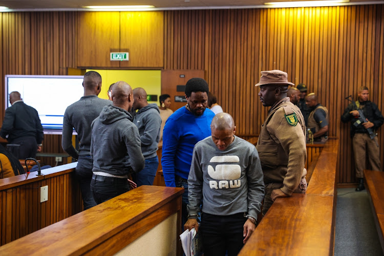 Murder accused in the Senzo Meyiwa trial Fisokuhle Ntuli, Mthokoziseni Maphisa and Mthobisi Prince Mncube and Thulani Mbele. File photo.