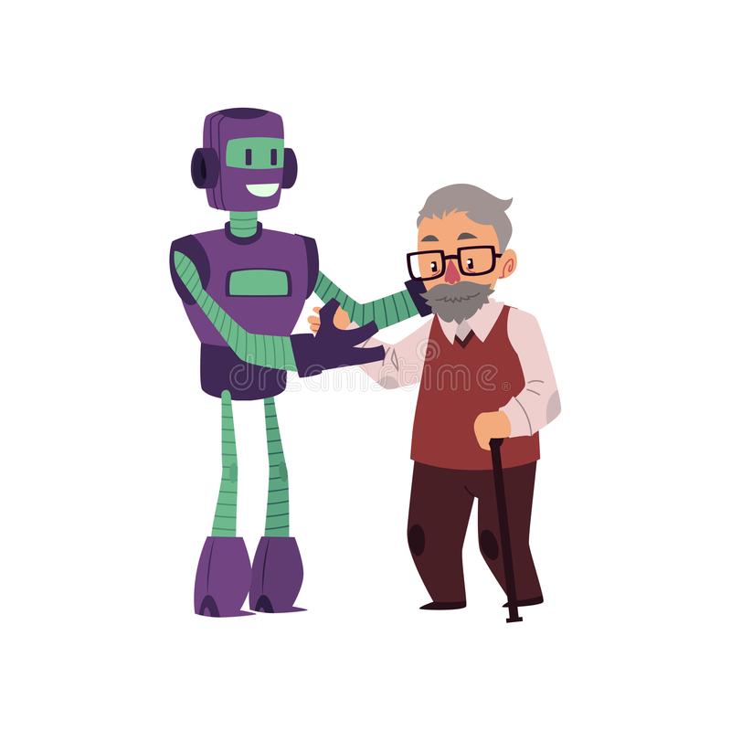 Image result for old man and a robot animated