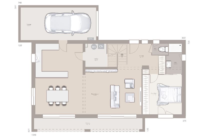  Vente Terrain + Maison - Terrain : 700m² - Maison : 110m² à Montanay (69250) 