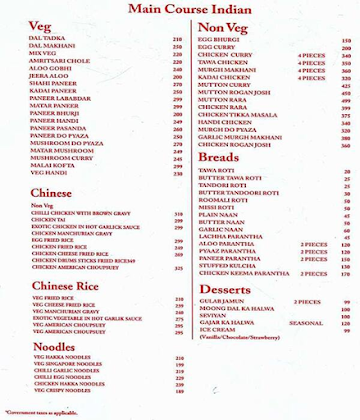 Street Talez menu 