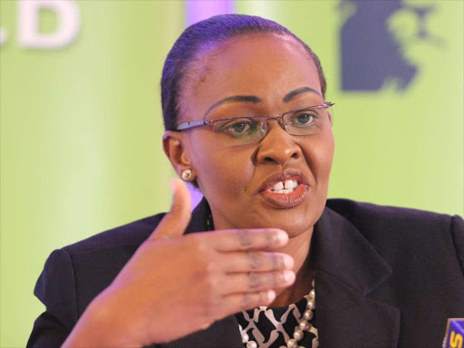 Kenya Commercial Bank bank retail director Annastacia Kimtai during the existing bank Interest rate adoption briefing in Nairobi on September1,2016. /ENOS TECHE