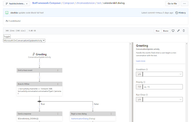 Adaptive Dialog Visualizer chrome extension