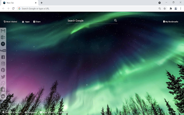Aurora Wallpaper New Tab