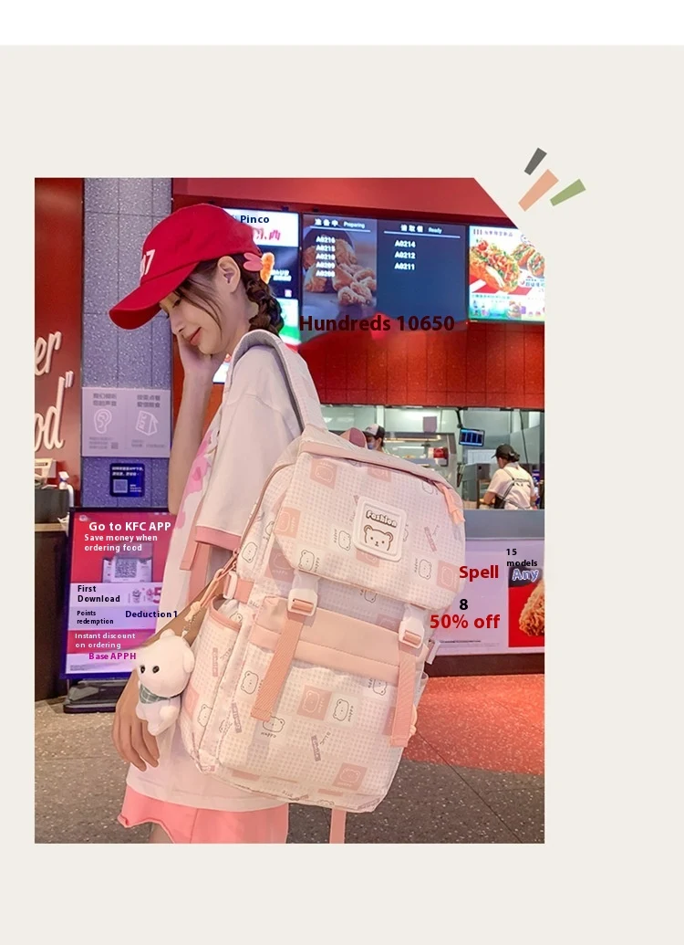 Title 3, Mochila a cuadros para mujer gran capacidad per...