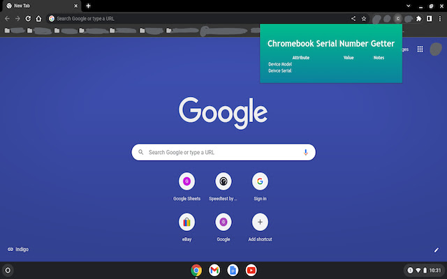 Chromebook Serial Getter chrome extension