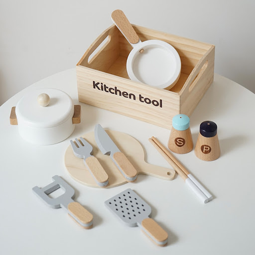 Title 2, Wooden Magnetic Vegetables and Fruit Cut Meal G...