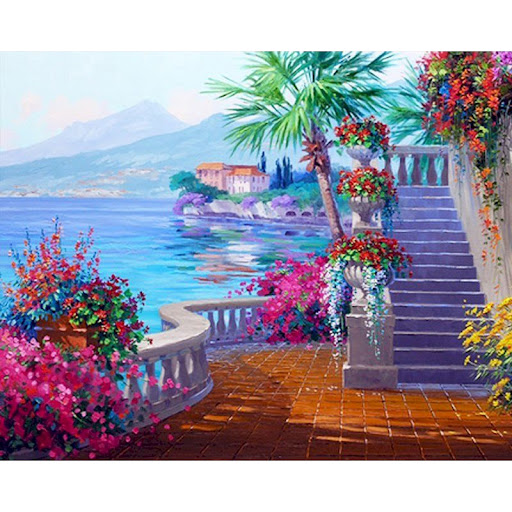Title 6, Sdoyuno-Mountain House Digital Oil Painting wit...