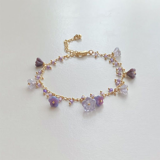 Title 1, Fashionable Mysterious Purple Flower Bracelet, ...