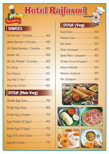 Rajlaxmi Hotel menu 